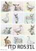 Pastel colours, tags, 12 small pictures, goose, duck, rabbit, hare, sheep, spring, Easter, around the farm